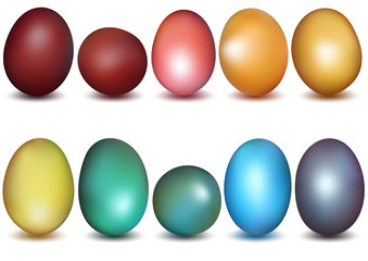 Colorful Easter Eggs Collection - Design Element Illustration, Vector
