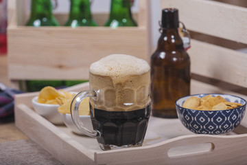 Beer with snacks