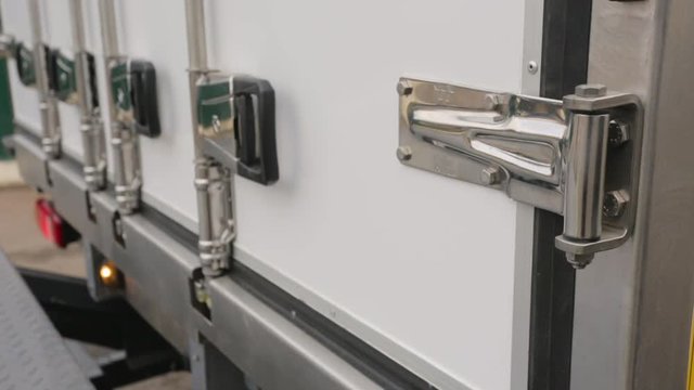 Refregirator truck close-up shots