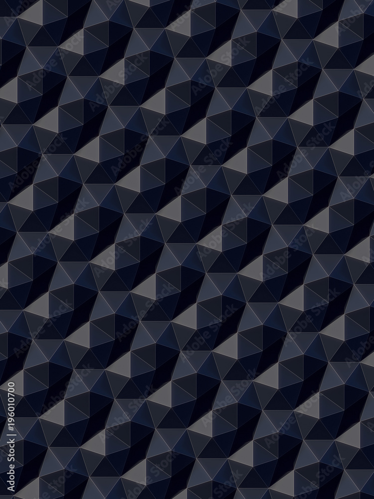 Aufkleber Dark grey abstract surface pattern. 3d rendering
