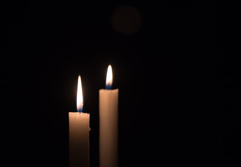 Candle Light on Black Background