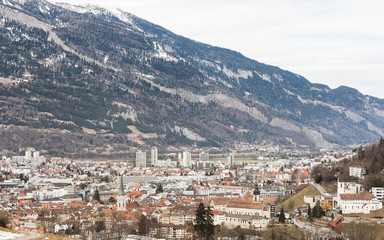 Chur, Altstadt, Stadt, Kirche, Winter, Alpen, Graubünden, Schweiz