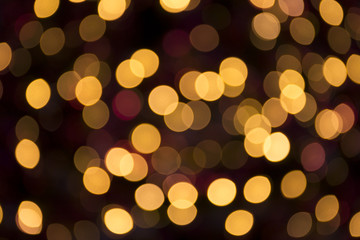 Yellow abstract Christmas lights background