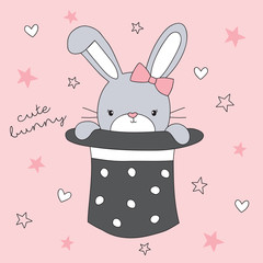 magic hat with rabbit bunny vector illustration