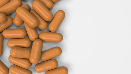 Pile of orange medicine capsules