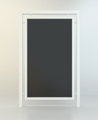Screen kiosk. Stand digital signage with blank screen. 3d illustration