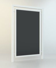 Outdoor blank advertising stand for street. 3d rendering.