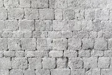Fotobehang Steen Gray stone wall, stone tile, background, texture