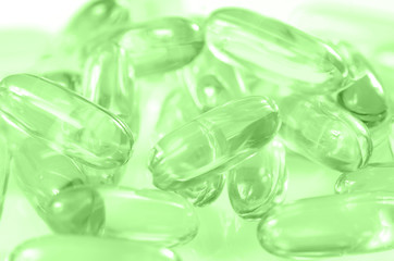 Soft gelatin capsule background.