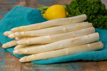 Fresh white asparagus, new harvert, ready to cook