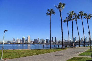 Fototapeta premium The San Diego, California skyline from Coronado Island.
