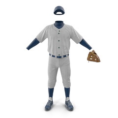 Baseball Clothes on white. Front view. 3D illustration