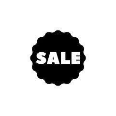 Sale Label. Flat Vector Icon. Simple black symbol on white background