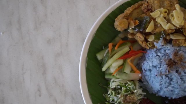Nasi Kerabu - Traditional Malaysian Dish