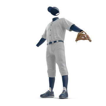 Baseball Clothes on white. 3D illustration