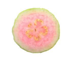 guava slice isolated on white background