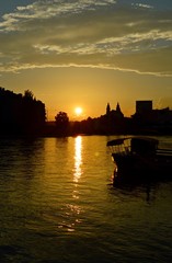 Fototapeta premium Golden sunset in Vilnius