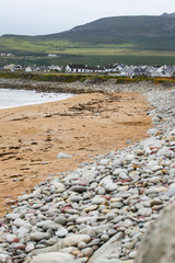 Pebbles and sand beach in Ireland
