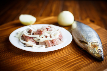 Herring salad with onion