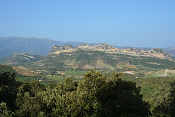 Fototapeta na wymiar Corse, vue du Col de Teghime 535 m, Patrmonio.