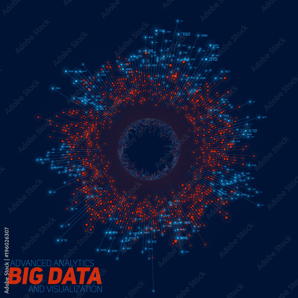 Poster big data circular visualization. futuristic infographic. information aesthetic design. visual data c