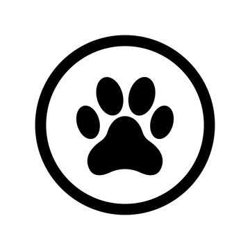 dog footprint, animal footprint icon outline vector