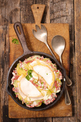 potato, bacon and cheese