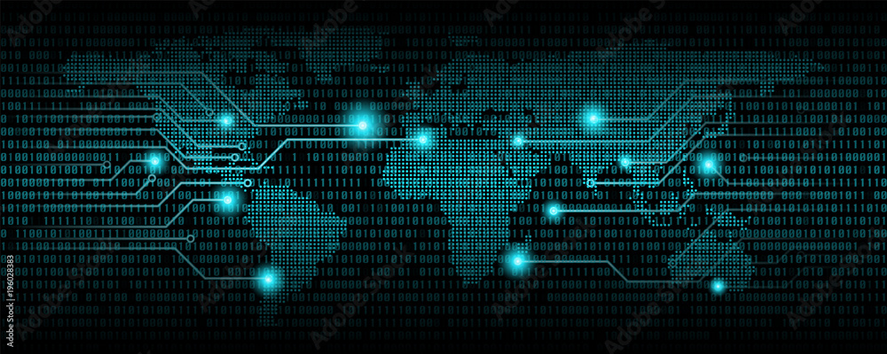 Poster binary code abstract background, digital communication code