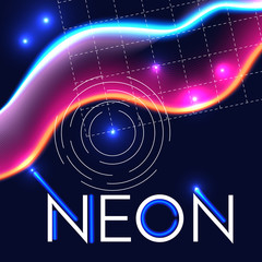 Abstract Geometric Background in 80th Style with Light, Geometric and Motion Elements.