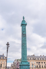 Obraz premium Paris, place Vendome, the column and beautiful buildings in background 