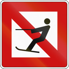 German inland water navigation sign - Water skiing is prohibited
