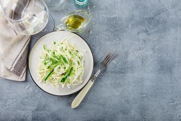 Salad with cabbage, cucumber and parsley