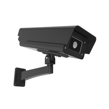 Surveillance camera isolated on white. 3D illustration
