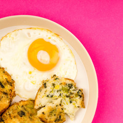 Cooked Vegetarian Bubble And Squeak Cakes With A Fried Egg