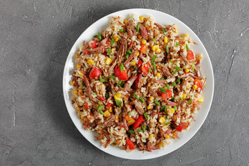 juicy Beef mixed with rice and vegetables