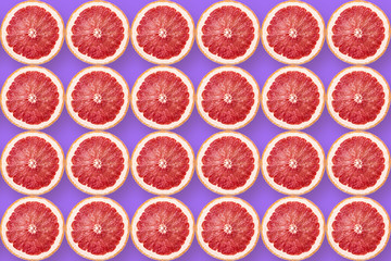 grapefruit slices on violet