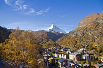 Fototapeta na wymiar View of Matterhorn from Gornergrat Zermatt, Switzerland