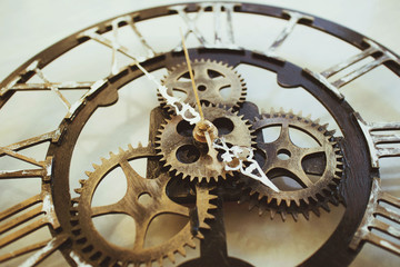 mechanisms clock on a white background