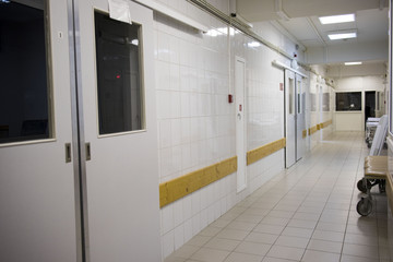 long corridor in the hospital. the Department of reanimation and intensive therapy