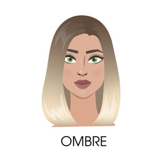 Ombre hair illustration.