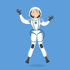 Isolated woman astronaut.