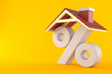 Percent symbol with house roof - 196036728