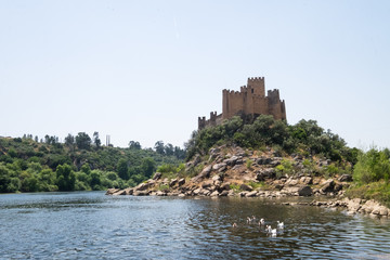 Ancient historical almourol castle view Portugal