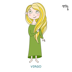 cute girl in the form of zodiac sign. Virgo