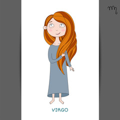 cute girl in the form of zodiac sign. Virgo