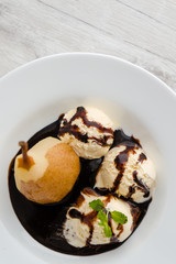 delicious poached pear dessert