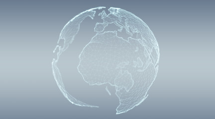 Connections system global world view 3D rendering