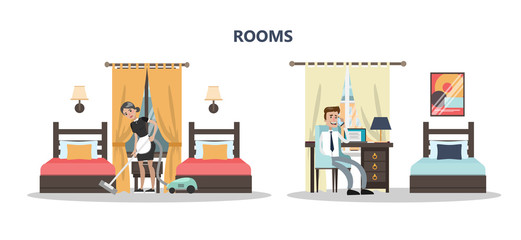 Rooms in hotel.