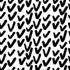 Hand drawn seamless repeating pattern with abstract shapes brush strokes in black and white