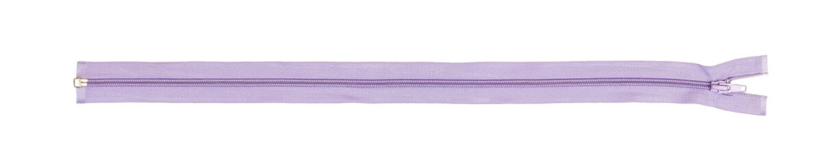 purple Zipper isolated on white backgroun, top view © sosiukin